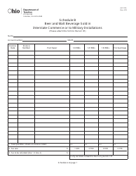 Form ALC81A Schedule A Bottled or Canned Beer Sold in Interstate Commerce or to Military Installations - Ohio, Page 2
