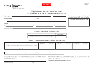 Document preview: Form ALC83 A-1C Ohio Beer and Malt Beverage Tax Return for Qualified a-1c Permit Holders Under 4303.332 - Ohio