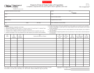 Document preview: Form CIG95 Report of Out-of-State Sales of Cigarettes - Ohio