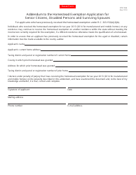 Document preview: Form DTE105G Addendum to the Homestead Exemption Application for Senior Citizens, Disabled Persons and Surviving Spouses - Ohio