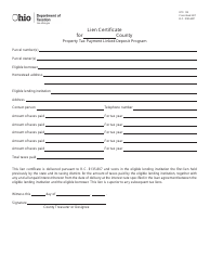 Document preview: Form DTE125 Lien Certificate for Property Tax Payment Linked Deposit Program - Ohio