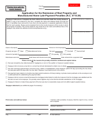 Form DTE23A Application for the Remission of Real Property and Manufactured Home Late-Payment Penalties (R.c. 5715.39) - Ohio
