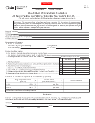 Form DTE6A Ohio Return of Oil and Gas Properties All Taxes Paid by Operator - Ohio