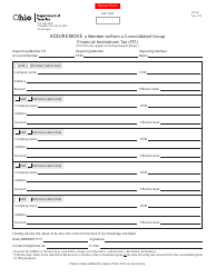 Document preview: Form FIT AR Add/Remove a Member to/From a Consolidated Group Financial Institutions Tax (Fit) - Ohio