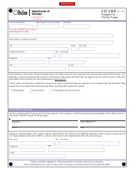 Document preview: Form FIT FBP Request to File by Paper - Ohio
