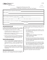 Document preview: Form FT COM Request for Permission to File or to Amend a Combined Corporation Franchise Tax Report - Ohio