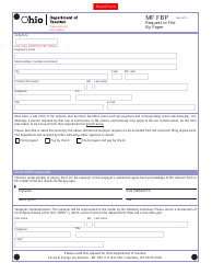 Document preview: Form MF FBP Request to File by Paper - Ohio