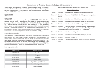Document preview: Instructions for Schedule 15B Terminal Operator Schedule of Disbursements - Ohio