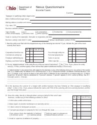 Nexus Questionnaire - Income Taxes - Ohio