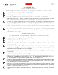 Form ST AR C Refund Checklist - Ohio