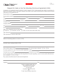 Document preview: Form ST VDA Request for Sales or Use Tax Voluntary Disclosure Agreement (Vda) - Ohio