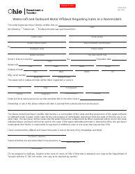 Document preview: Form ST WC AFF Watercraft and Outboard Motor Affidavit Regarding Sales to an Out-of-State Resident - Ohio