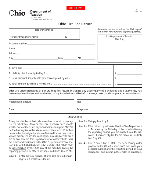 Form TR2  Printable Pdf