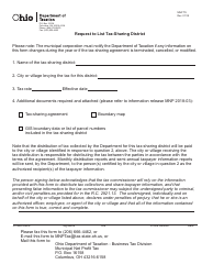 Document preview: Form MNP TS Request to List Tax-Sharing District - Ohio