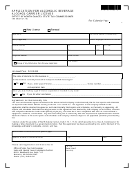 Form SFN60420 &quot;Application for Alcoholic Beverage Alcohol Carrier License&quot; - North Dakota