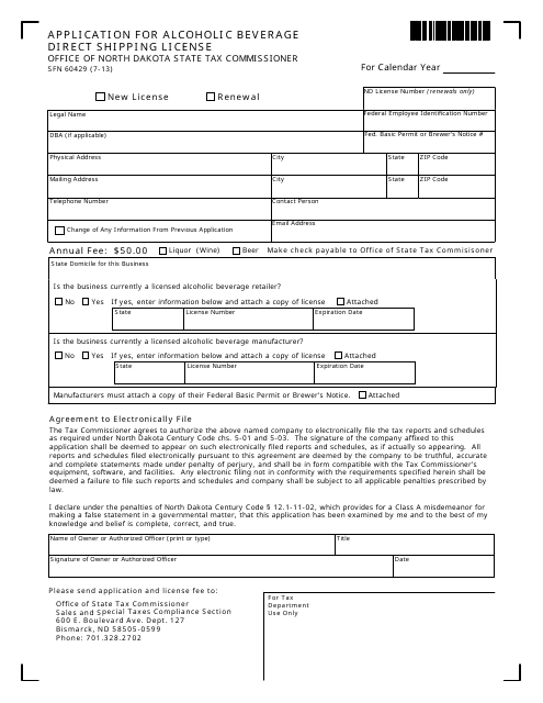 Form SFN60429 Printable Pdf