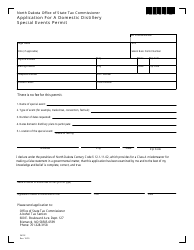 Form 24152 &quot;Application for a Domestic Distillery Special Events Permit&quot; - North Dakota