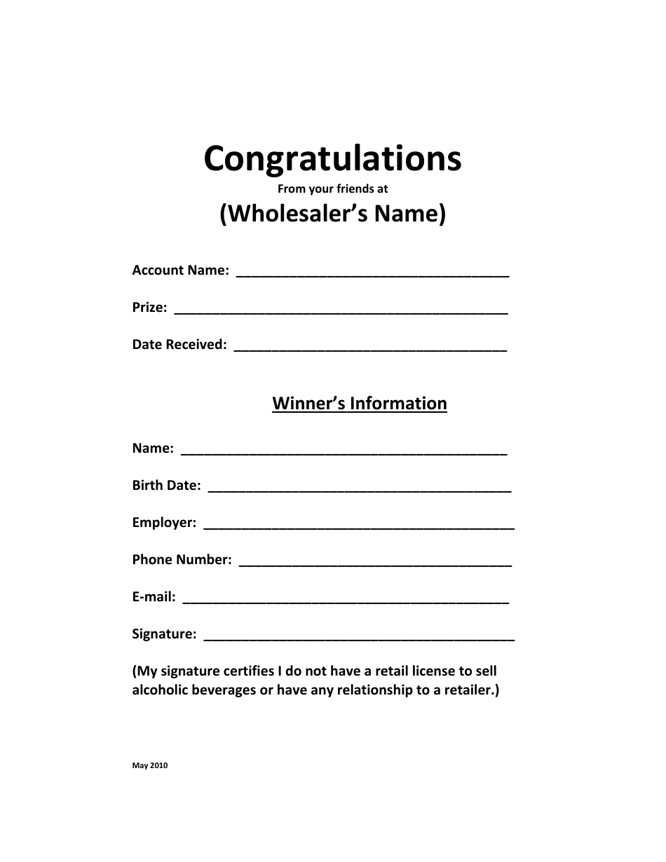 Customizable Congratulations Certificate Template on White Background