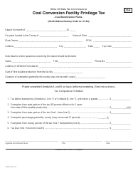 Form 25802 Coal Conversion Facility Privilege Tax - North Dakota