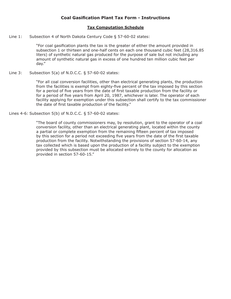 Form SFN25873 Coal Conversion Facility Privilege Tax - Coal Gasification Plants - North Dakota, Page 4