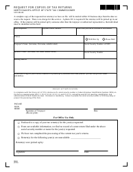 Document preview: Form SFN28249 Request for Copies of Tax Returns - North Dakota