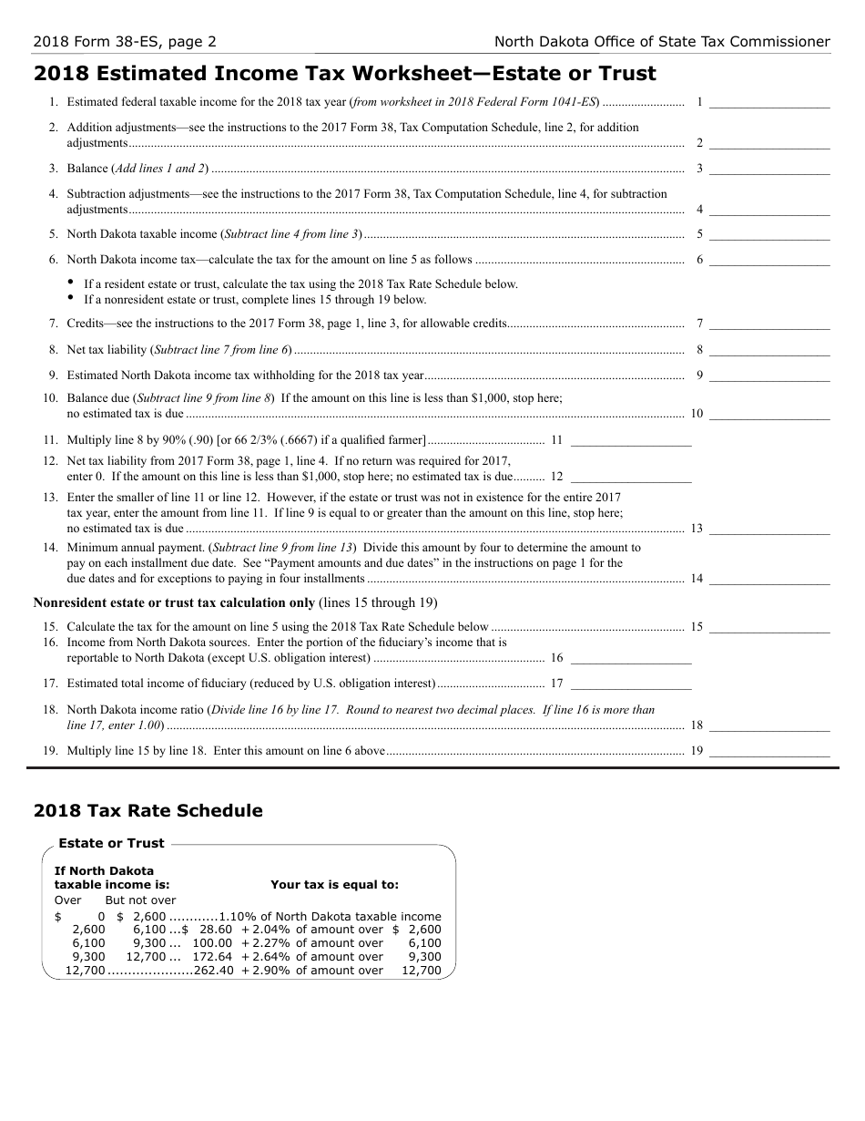 Form 38-ES Download Printable PDF or Fill Online Estimated Income Tax ...