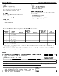 Form 38-ES Estimated Income Tax - Estates and Trusts - North Dakota, Page 3