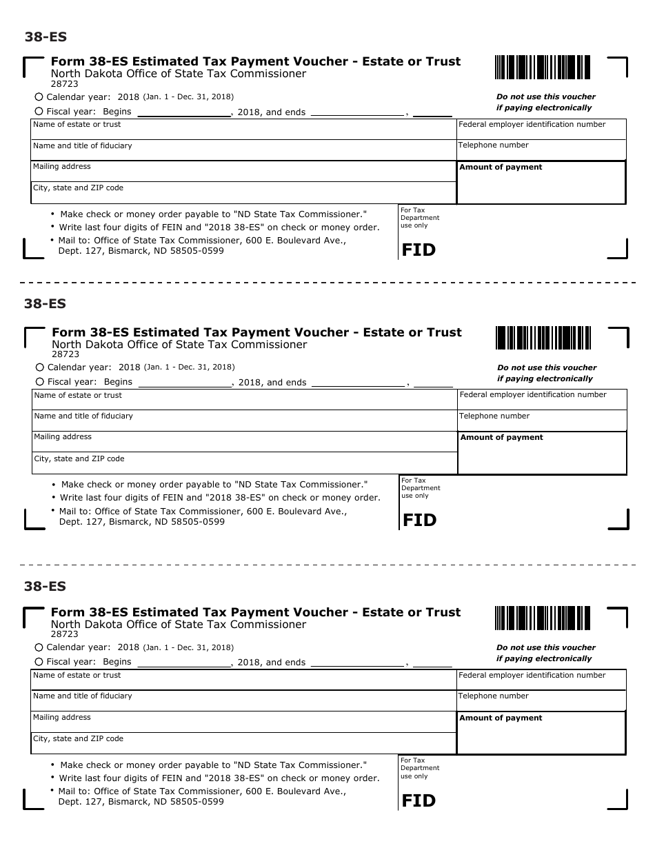 Form 38-ES Estimated Income Tax - Estates and Trusts - North Dakota, Page 4