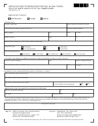 Form SFN29416 &quot;Application to Register for Oil &amp; Gas Taxes&quot; - North Dakota
