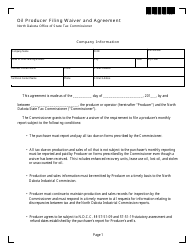 Form 29404 Oil Producer Filing Waiver and Agreement - North Dakota