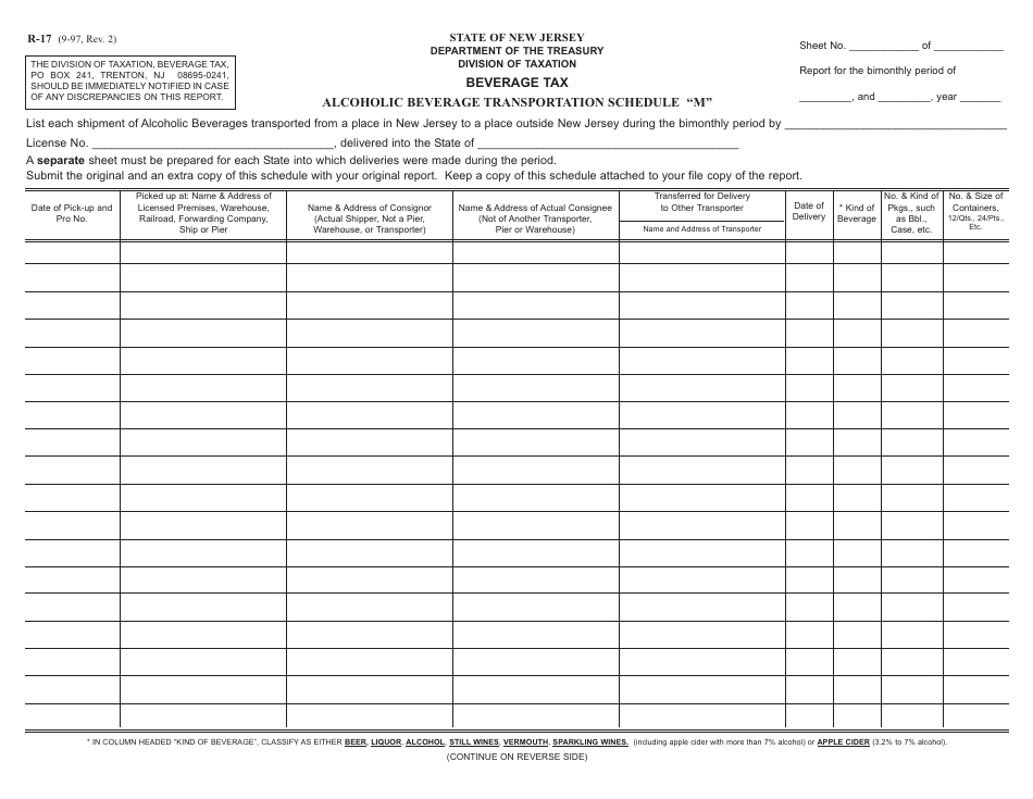 Form R-17 Schedule M - Fill Out, Sign Online and Download Fillable PDF ...