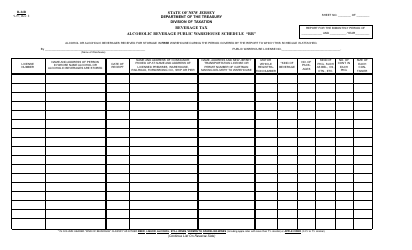 Document preview: Form R-24B Alcoholic Beverage Public Warehouse Schedule "rr" - New Jersey