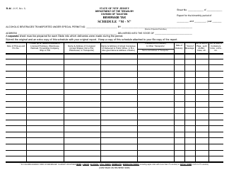 Document preview: Form R-46 Schedule M-N Alcohol Beverage Tax - New Jersey