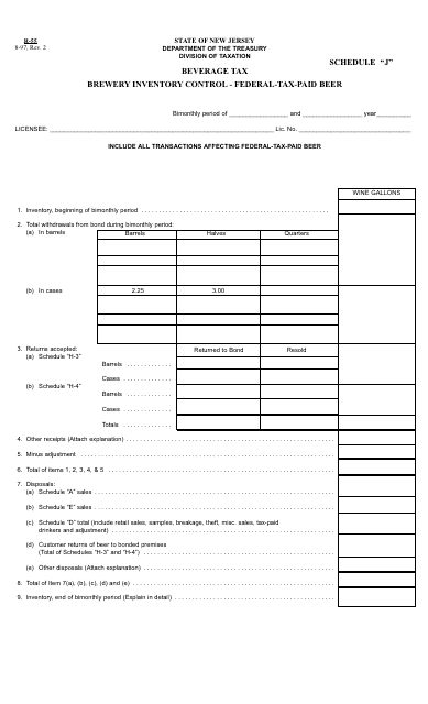 Form R-55 Schedule J  Printable Pdf