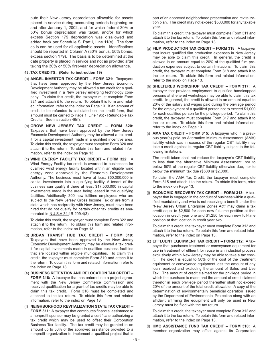 Instructions for Form BFC-1 Corporation Business Tax Return for Banking and Financial Corporations - New Jersey, Page 11
