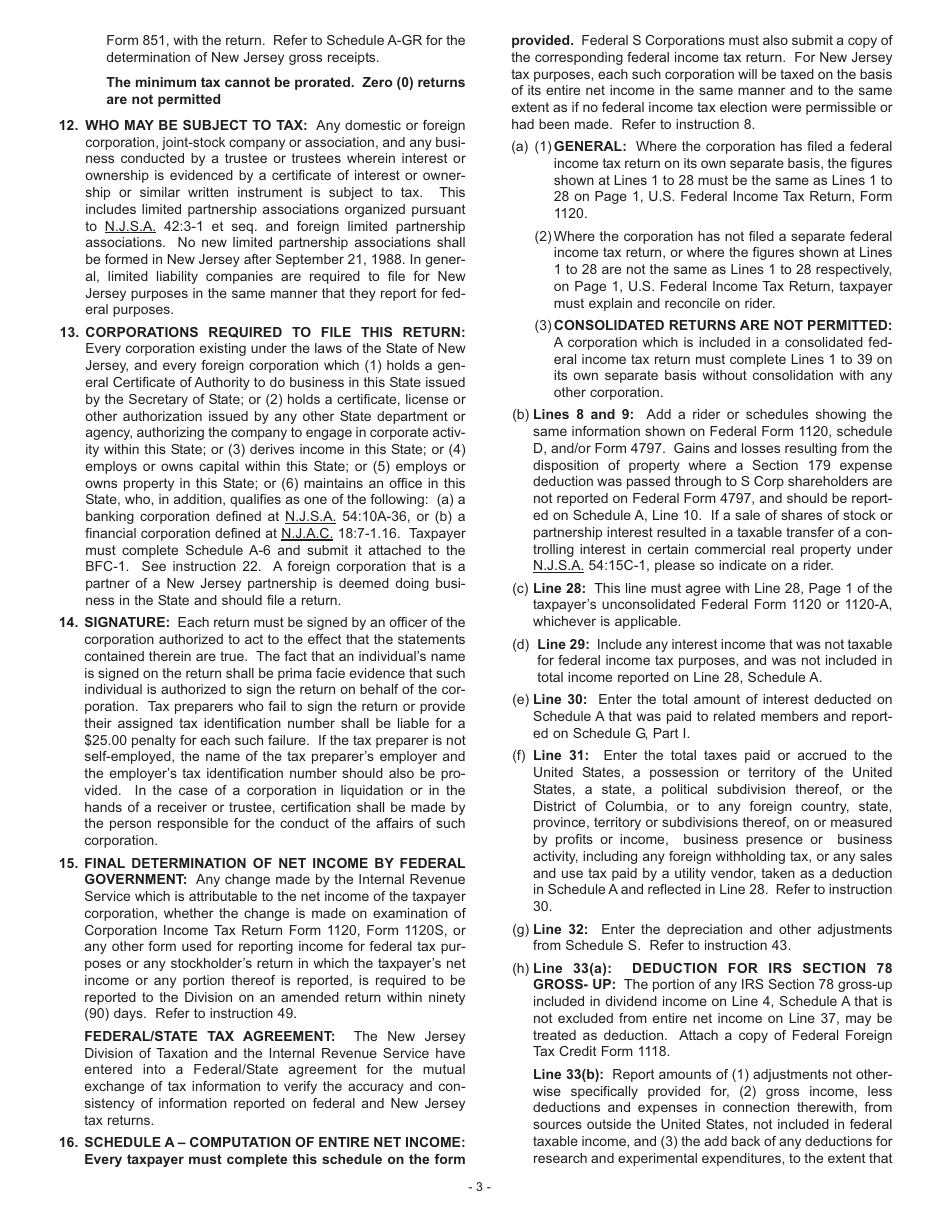 Instructions for Form BFC-1 Corporation Business Tax Return for Banking and Financial Corporations - New Jersey, Page 5