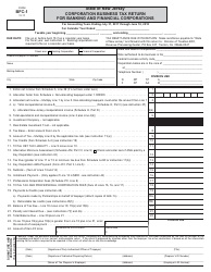 Form BFC-1 &quot;Corporation Business Tax Return for Banking and Financial Corporations&quot; - New Jersey