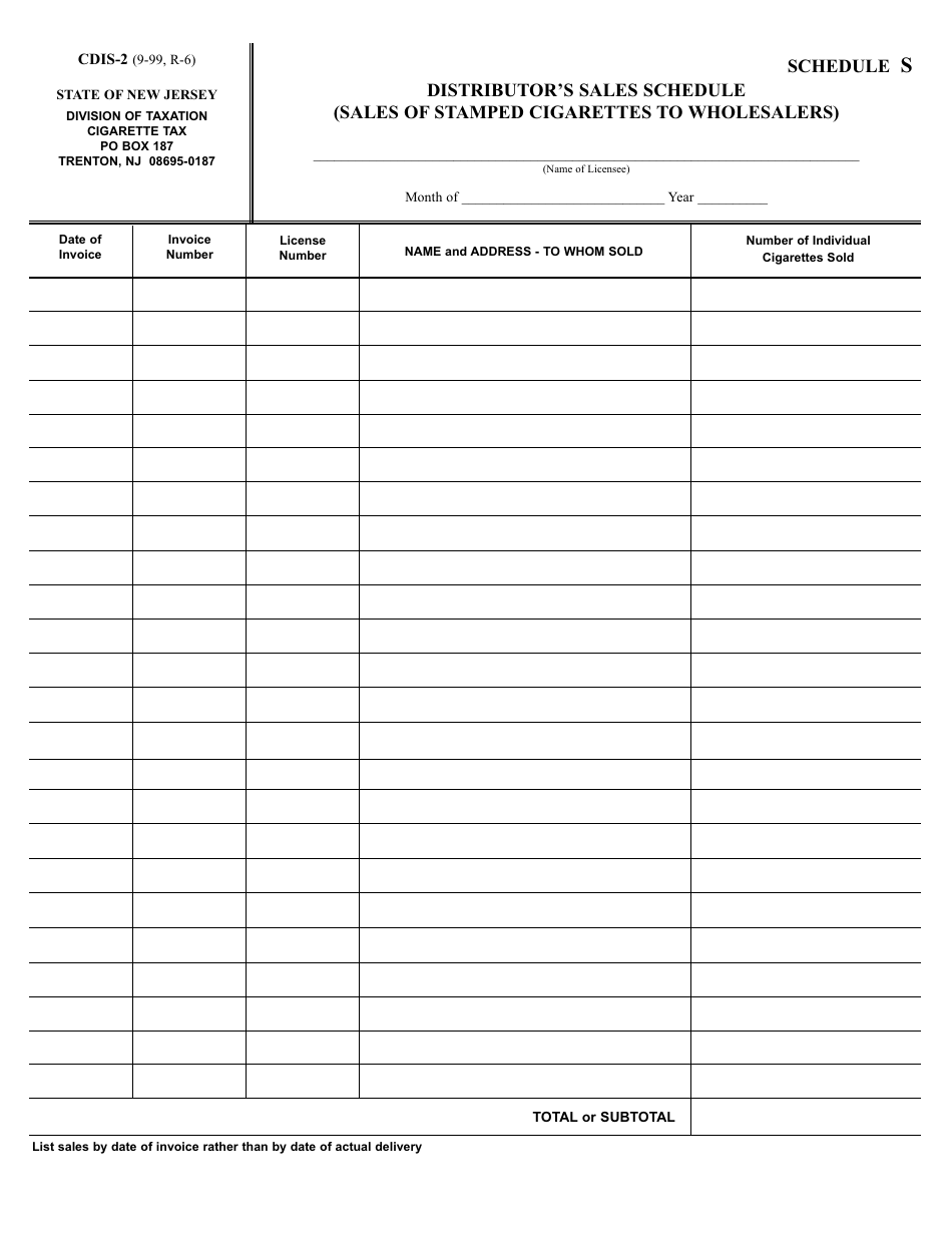 Form Cdis-2 Schedule S - Fill Out, Sign Online And Download Fillable 