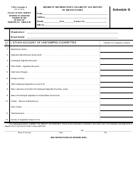 Form CR-1 Schedule G &quot;Resident Distributor's Cigarette Tax Return by Brand Family&quot; - New Jersey