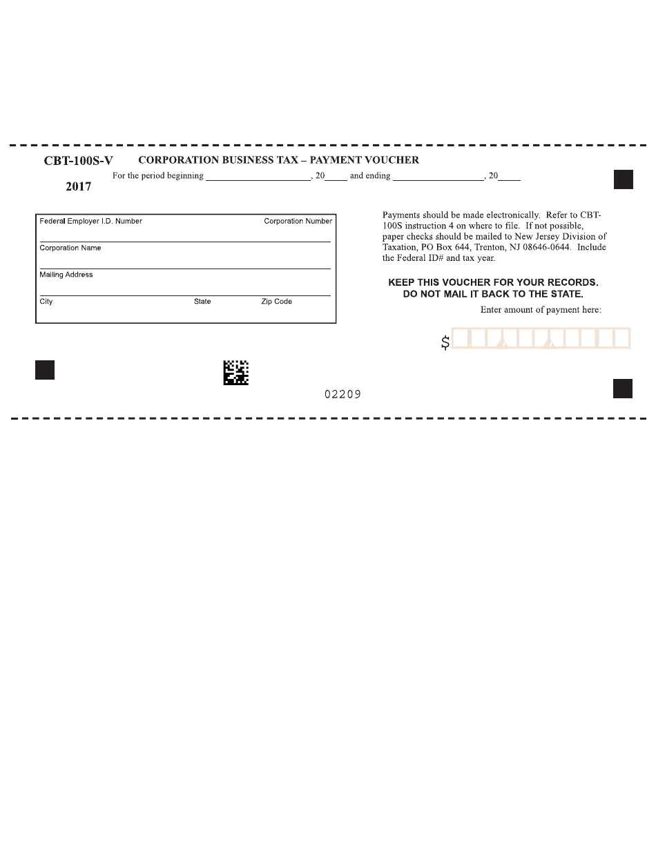 Form CBT-100S-V - 2017 - Fill Out, Sign Online and Download Fillable ...