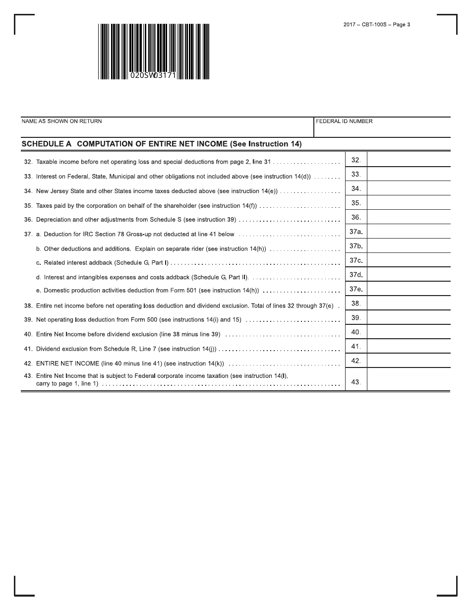 Form CBT-100S - 2017 - Fill Out, Sign Online and Download Fillable PDF ...