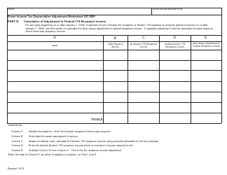 Worksheet Git-DEP - Gross Income Tax Depreciation Adjustment - New Jersey, Page 4