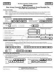 Document preview: Form CMPT-100W New Jersey Cosmetic Medical Procedures Gross Receipts Tax Worksheet - New Jersey