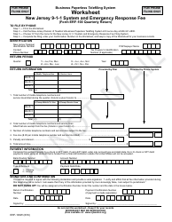 Document preview: Form ERF-100W New Jersey 9-1-1 System and Emergency Response Fee Worksheet - New Jersey