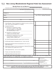 Form MRA-100 New Jersey Meadowlands Regional Hotel Use Assessment - New Jersey