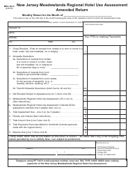 Form MRA-100-X New Jersey Meadowlands Regional Hotel Use Assessment Amended Return - New Jersey