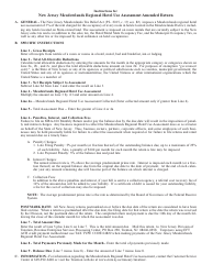 Form MRA-100-X New Jersey Meadowlands Regional Hotel Use Assessment Amended Return - New Jersey, Page 2