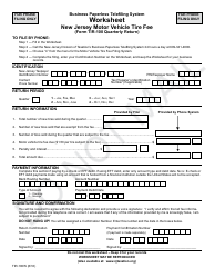 Document preview: Form TIR-100W New Jersey Motor Vehicle Tire Fee Worksheet - New Jersey