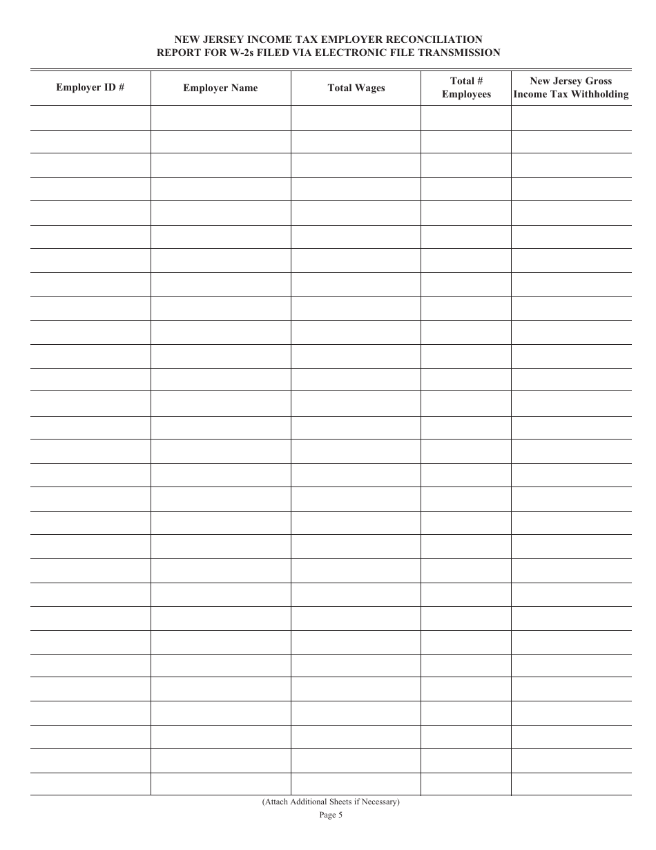 Form NJ-EFW2-S - Fill Out, Sign Online and Download Fillable PDF, New ...