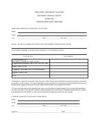 Document preview: Dcc Request Form - New Jersey